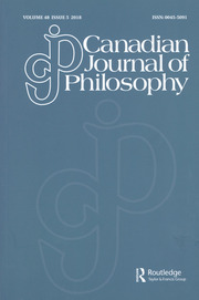 Canadian Journal of Philosophy Volume 48 - Issue 5 -