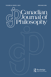 Canadian Journal of Philosophy Volume 49 - Issue 2 -