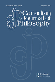 Canadian Journal of Philosophy Volume 49 - Issue 8 -