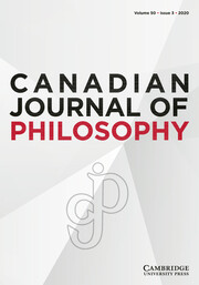 Canadian Journal of Philosophy Volume 50 - Issue 3 -