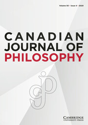 Canadian Journal of Philosophy Volume 50 - Issue 4 -