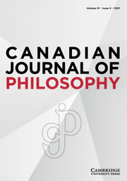 Canadian Journal of Philosophy Volume 51 - Issue 5 -