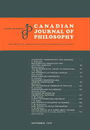 Canadian Journal of Philosophy Volume 5 - Issue 1 -