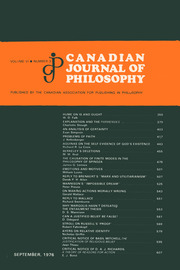 Canadian Journal of Philosophy Volume 6 - Issue 3 -