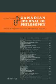 Canadian Journal of Philosophy Volume 7 - Issue 1 -