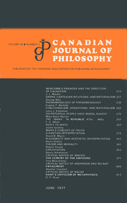 Canadian Journal of Philosophy Volume 7 - Issue 2 -