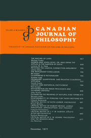 Canadian Journal of Philosophy Volume 7 - Issue 4 -