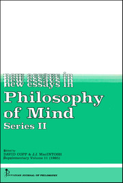 Canadian Journal of Philosophy Supplementary Volume Volume 11 - Issue  -