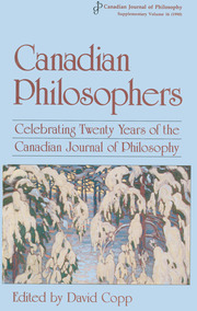 Canadian Journal of Philosophy Supplementary Volume Volume 16 - Issue  -
