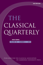 The Classical Quarterly Volume 68 - Issue 2 -