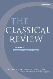 The Classical Review Volume 57 - Issue 1 -