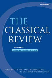 The Classical Review Volume 69 - Issue 1 -
