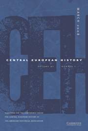 Central European History Volume 41 - Issue 1 -