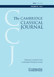 The Cambridge Classical Journal Volume 60 - Issue  -