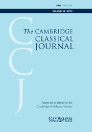 The Cambridge Classical Journal Volume 62 - Issue  -