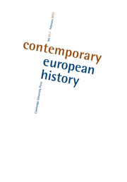 Contemporary European History Volume 21 - Issue 1 -