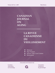 Canadian Journal on Aging / La Revue canadienne du vieillissement Volume 28 - Issue 1 -
