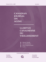 Canadian Journal on Aging / La Revue canadienne du vieillissement Volume 28 - Issue 2 -