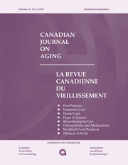 Canadian Journal on Aging / La Revue canadienne du vieillissement Volume 31 - Issue 3 -