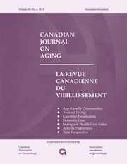 Canadian Journal on Aging / La Revue canadienne du vieillissement Volume 32 - Issue 4 -