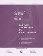 Canadian Journal on Aging / La Revue canadienne du vieillissement Volume 34 - Issue 1 -