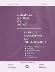 Canadian Journal on Aging / La Revue canadienne du vieillissement Volume 37 - Issue 1 -