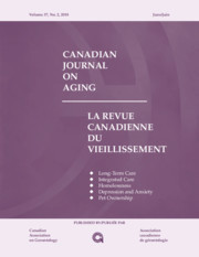 Canadian Journal on Aging / La Revue canadienne du vieillissement Volume 37 - Issue 2 -