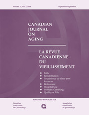 Canadian Journal on Aging / La Revue canadienne du vieillissement Volume 37 - Issue 3 -