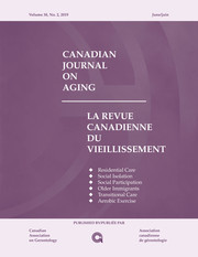 Canadian Journal on Aging / La Revue canadienne du vieillissement Volume 38 - Issue 2 -