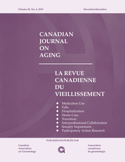 Canadian Journal on Aging / La Revue canadienne du vieillissement Volume 38 - Issue 4 -