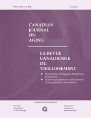 Canadian Journal on Aging / La Revue canadienne du vieillissement Volume 39 - Special Issue2 -  Aging in Indigenous Populations/Numéro spécial sur le vieillissement de la populations autochtones