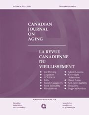 Canadian Journal on Aging / La Revue canadienne du vieillissement Volume 39 - Issue 4 -
