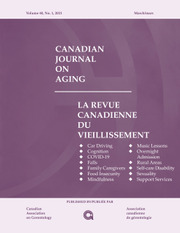 Canadian Journal on Aging / La Revue canadienne du vieillissement Volume 40 - Issue 1 -