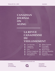 Canadian Journal on Aging / La Revue canadienne du vieillissement Volume 40 - Issue 2 -