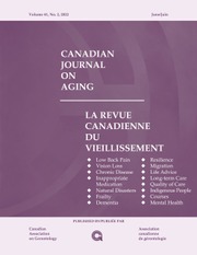 Canadian Journal on Aging / La Revue canadienne du vieillissement Volume 41 - Issue 2 -