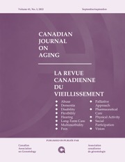 Canadian Journal on Aging / La Revue canadienne du vieillissement Volume 41 - Issue 3 -