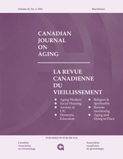 Canadian Journal on Aging / La Revue canadienne du vieillissement Volume 42 - Issue 1 -