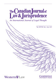 Canadian Journal of Law & Jurisprudence Volume 28 - Issue 2 -