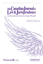 Canadian Journal of Law & Jurisprudence Volume 29 - Issue 1 -