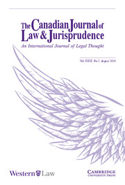 Canadian Journal of Law & Jurisprudence Volume 29 - Issue 2 -