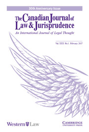 Canadian Journal of Law & Jurisprudence Volume 30 - Issue 1 -