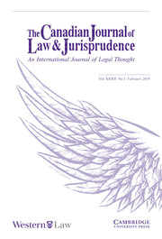 Canadian Journal of Law & Jurisprudence Volume 32 - Issue 1 -