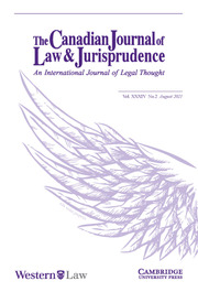Canadian Journal of Law & Jurisprudence Volume 34 - Issue 2 -