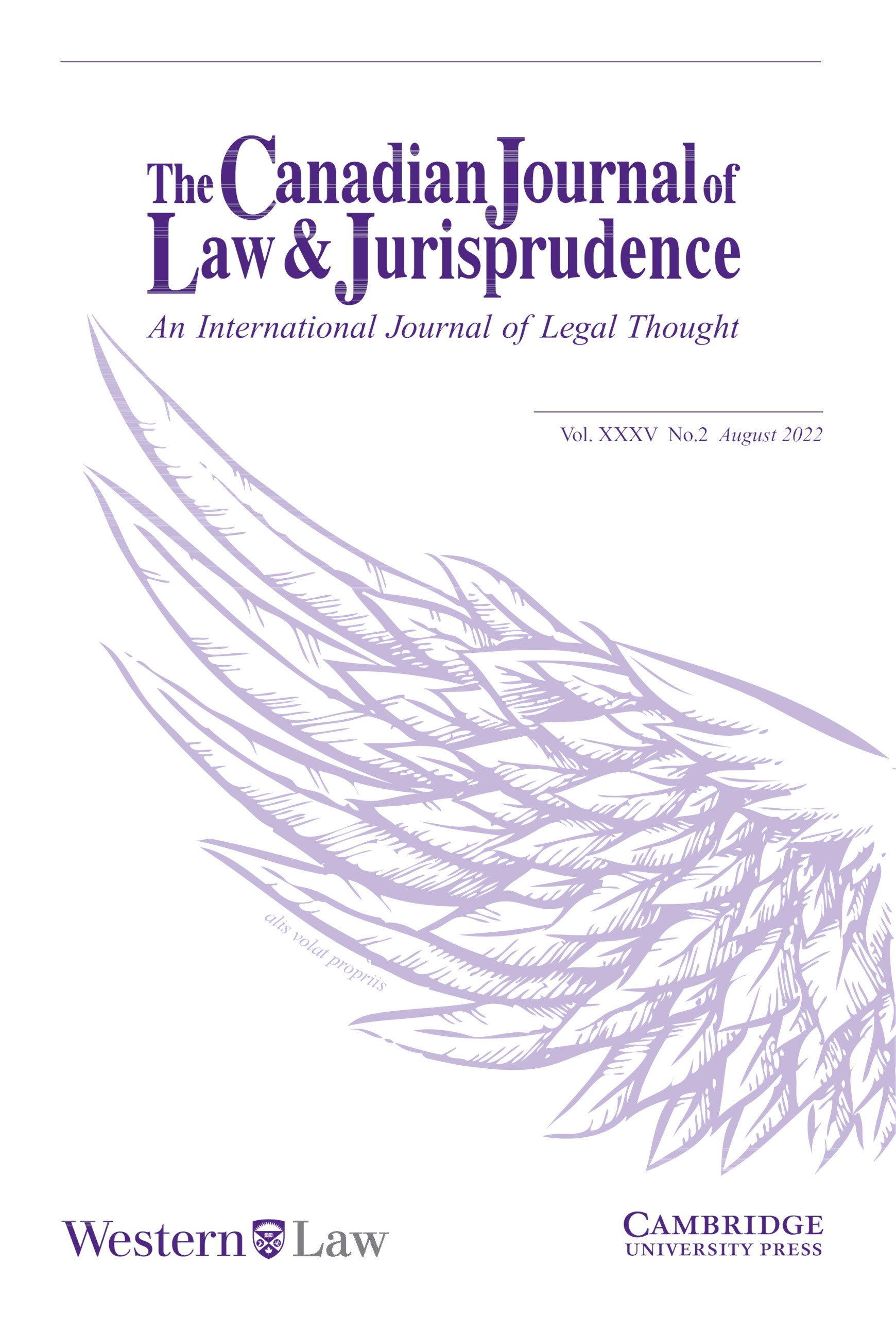 Canadian Journal of Law & Jurisprudence Volume 35 - Issue 2 -