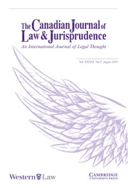 Canadian Journal of Law & Jurisprudence Volume 36 - Issue 2 -
