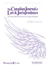 Canadian Journal of Law & Jurisprudence Volume 37 - Issue 1 -