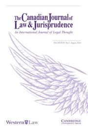 Canadian Journal of Law & Jurisprudence Volume 37 - Issue 2 -