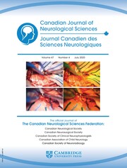 Canadian Journal of Neurological Sciences Volume 47 - Issue 4 -