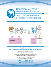 Canadian Journal of Neurological Sciences Volume 49 - Issue 1 -