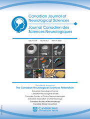 Canadian Journal of Neurological Sciences Volume 49 - Issue 2 -